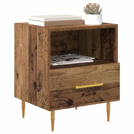 vidaXL Nachtkastje met lade Bruin 40 x 35 x 47,5 cm Bewerkt hout afbeelding3 - 1