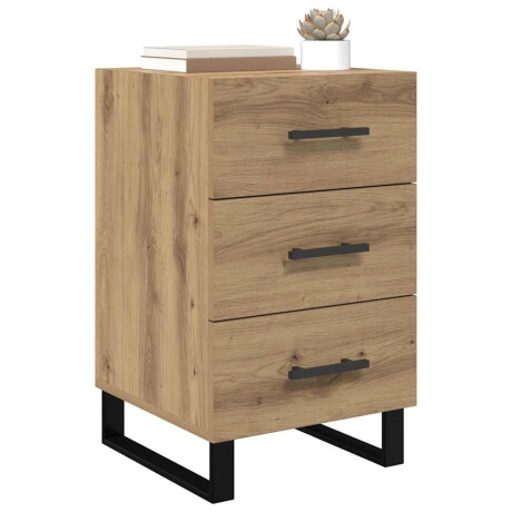 vidaXL Nachtkastje met lade Artisan Eiken 40 x 40 x 66 cm Bewerkt hout afbeelding3 - 1