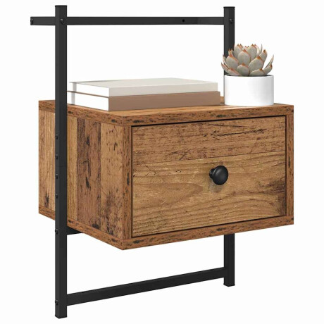 vidaXL Nachtkastje met lade 2 pcs Oudhout 35 x 30 x 51 cm Bewerkt hout afbeelding3 - 1
