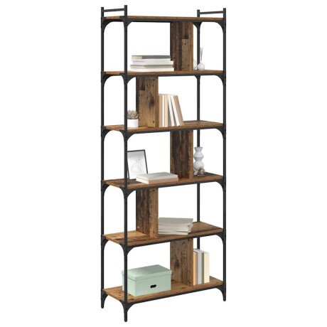vidaXL Boekenkast Oud hout 76 x 32 x 192 cm Bewerkt hout afbeelding3 - 1