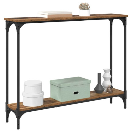 vidaXL Wandtafel met plank Oud Hout 100 x 22,5 x 75 cm Bewerkt hout afbeelding3 - 1