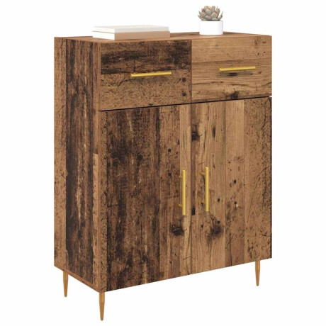 vidaXL Dressoir met lade Oud Hout 69,5 x 34 x 90 cm Bewerkt hout afbeelding3 - 1