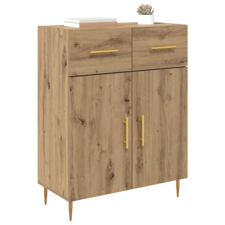 vidaXL Dressoir met lade Artisan Eiken 69,5 x 34 x 90 cm Bewerkt hout afbeelding3 - 1
