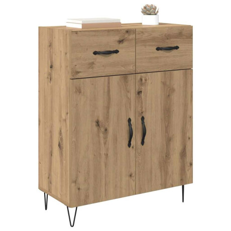 vidaXL Dressoir met lade Artisan Eiken 69,5 x 34 x 90 cm Bewerkt hout afbeelding3 - 1