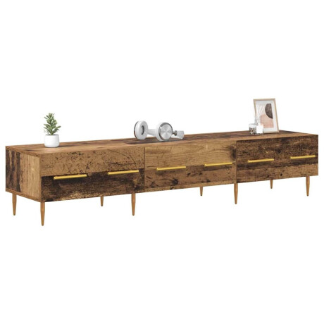 vidaXL TV-kast met lade Oud Hout 150 x 36 x 30 cm Bewerkt hout afbeelding3 - 1