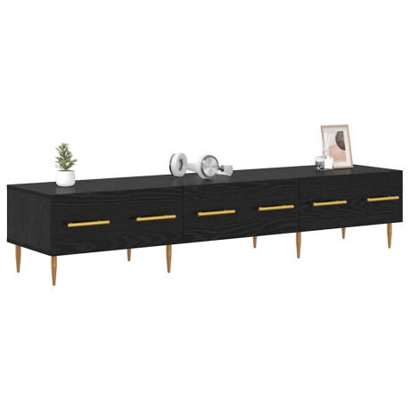 vidaXL TV-kast met lade Zwart Eiken 150 x 36 x 30 cm Bewerkt hout afbeelding3 - 1