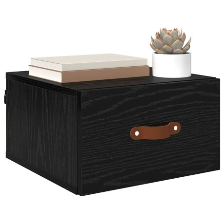 vidaXL Wandkastje Zwart Eiken 35 x 35 x 20 cm Bewerkt hout afbeelding3 - 1