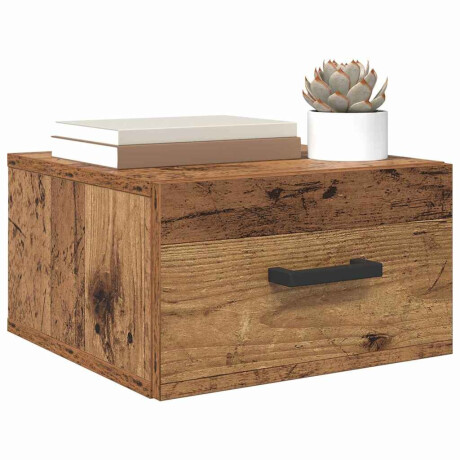 vidaXL Nachtkastje met lade Oud hout 35 x 35 x 20 cm Bewerkt hout afbeelding3 - 1
