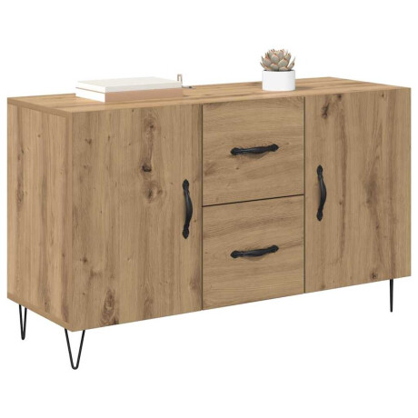 vidaXL Dressoir met lade Artisan Eiken 100 x 36 x 60 cm Bewerkt hout afbeelding3 - 1