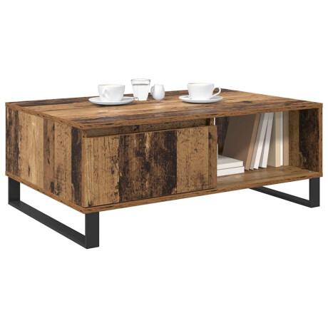 vidaXL Salontafel Oud Hout 90 x 60 x 35 cm Bewerkt hout afbeelding3 - 1