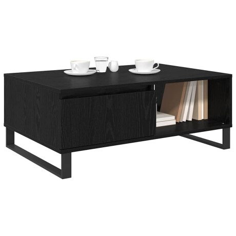 vidaXL Salontafel Zwart Eiken 90 x 60 x 35 cm Bewerkt hout afbeelding3 - 1