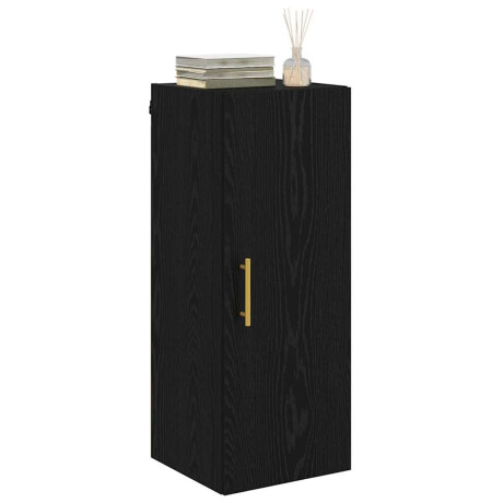 vidaXL Wandkast Zwart Eiken 34,5 x 34 x 90 cm Bewerkt hout afbeelding3 - 1