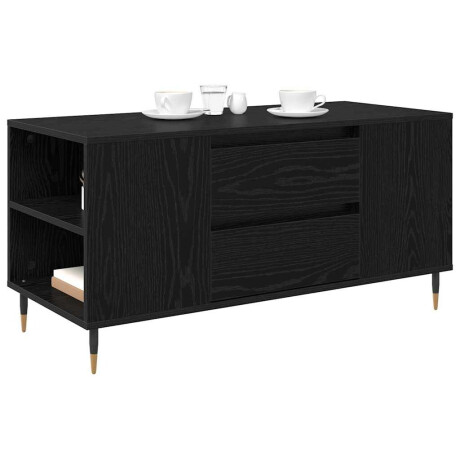 vidaXL Salontafel met lade Zwart Eiken 102 x 44,5 x 50 cm Bewerkt hout afbeelding3 - 1