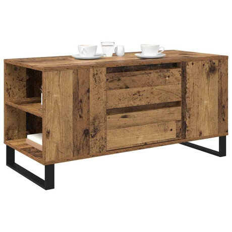 vidaXL Salontafel Oud Hout 102 x 44,5 x 50 cm Bewerkt hout afbeelding3 - 1