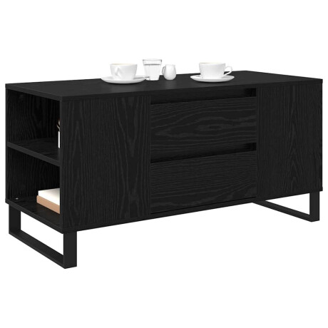 vidaXL Salontafel Zwart Eiken 102 x 44,5 x 50 cm Bewerkt hout afbeelding3 - 1