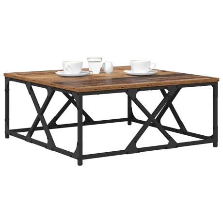vidaXL Salontafel Oud hout 70 x 70 x 30 cm Bewerkt hout afbeelding3 - 1