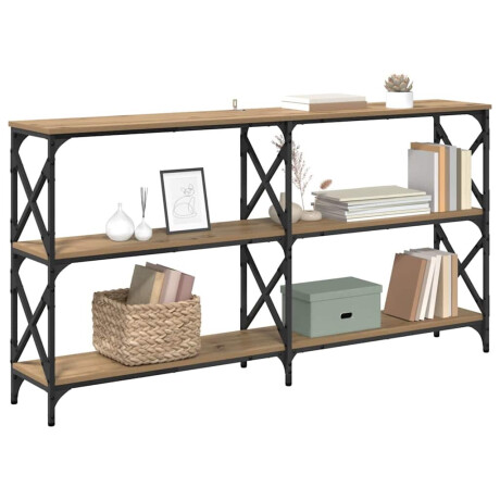 vidaXL Wandtafel artisanaal eikenkleurig 156 x 28 x 80,5 cm afbeelding3 - 1