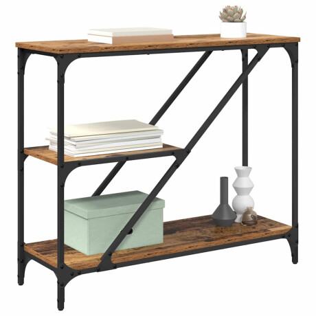 vidaXL Wandtafel Oud Hout 88,5 x 30 x 75 cm Bewerkt hout afbeelding3 - 1