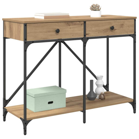 vidaXL Wandtafel Artisan Eiken 100 x 39 x 78,5 cm Bewerkt hout afbeelding3 - 1