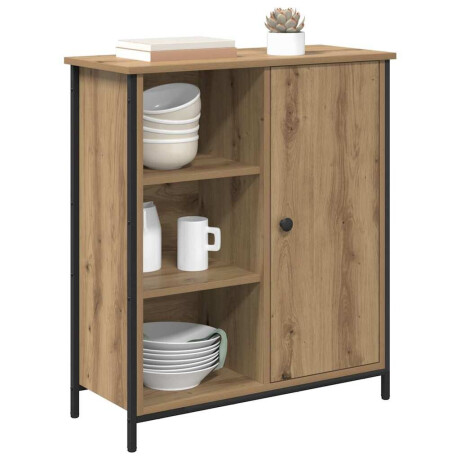 vidaXL Dressoir Artisan Eiken 70 x 30 x 80 cm Bewerkt hout afbeelding3 - 1