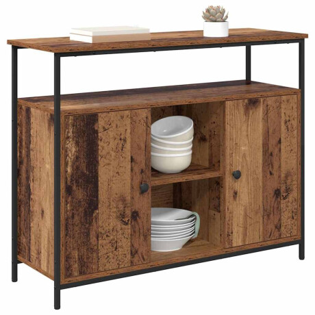vidaXL Dressoir Oud Hout 100 x 35 x 80 cm Bewerkt hout afbeelding3 - 1