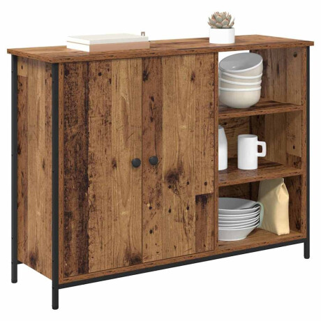 vidaXL Dressoir Oud Hout 100 x 33 x 75 cm Bewerkt hout afbeelding3 - 1