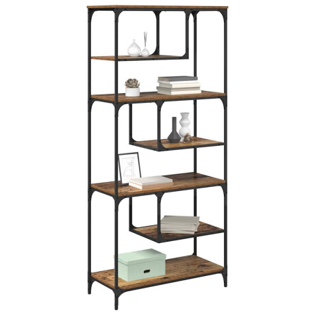 vidaXL Boekenkast Oud hout 81 x 36 x 176 cm Bewerkt hout afbeelding3 - 1