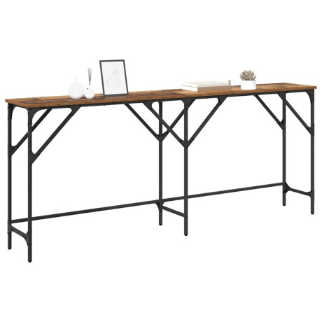 vidaXL Wandtafel Oud Hout 180 x 30 x 75 cm Bewerkt hout afbeelding3 - 1