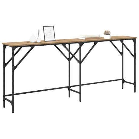vidaXL Wandtafel artisanaal eikenkleurig 180 x 29 x 75 cm Bewerkt hout afbeelding3 - 1