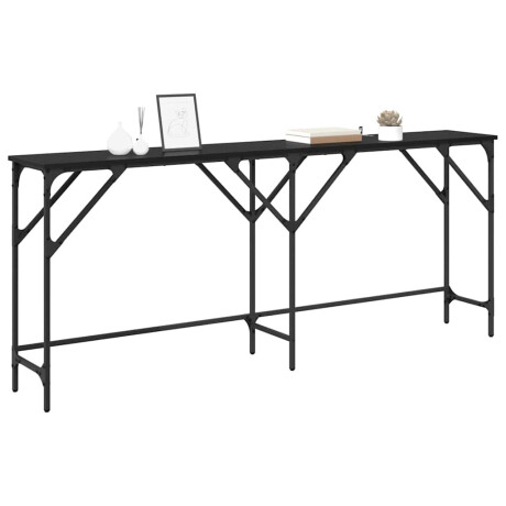 vidaXL Wandtafel Zwart eiken 180 x 29 x 75 cm Bewerkt hout afbeelding3 - 1