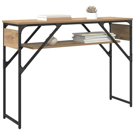 vidaXL Consoletafel Artisan Eiken 105x30x75cm Bewerkt hout afbeelding3 - 1