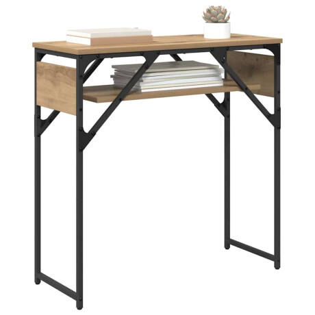 vidaXL Consoletafel Artisan Eiken 75x30x75cm Bewerkt hout afbeelding3 - 1