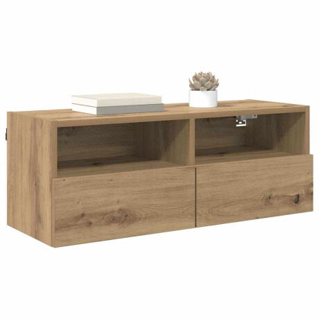 vidaXL TV Wandkast Artisan Eiken 80 x 30 x 30 cm Bewerkt hout afbeelding3 - 1