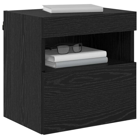 vidaXL TV Wandkast met LED Zwart Eiken 40 x 30 x 40 cm Bewerkt hout afbeelding3 - 1