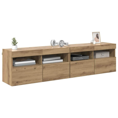 vidaXL TV Wandkasten 2 pcs Artisan Eiken 80 x 30 x 40 cm Bewerkt hout afbeelding3 - 1