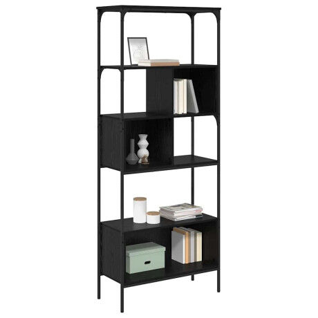 vidaXL Boekenkast Zwart Eiken 76 x 33 x 188,5 cm Bewerkt hout afbeelding3 - 1