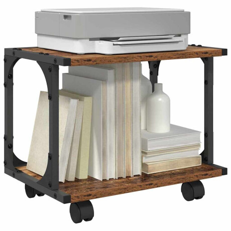 vidaXL Printerstand Oud Hout 41 x 28 x 33.5 cm Bewerkt hout afbeelding3 - 1