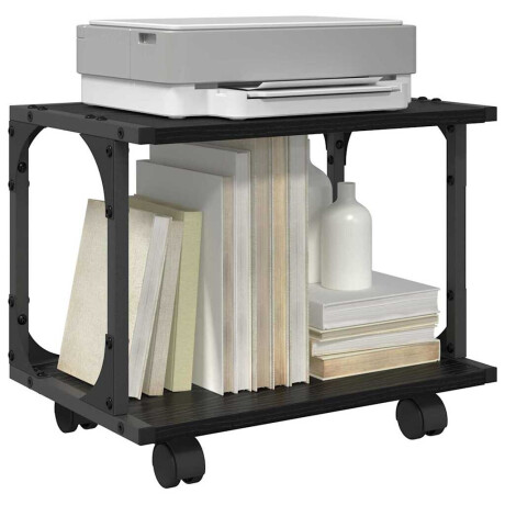 vidaXL Printerstand Zwart Eiken 41 x 28 x 33.5 cm Bewerkt hout afbeelding3 - 1