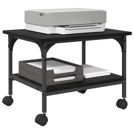 vidaXL Printerstand Zwart Eiken 50 x 40 x 38 cm Bewerkt hout afbeelding3 - 1