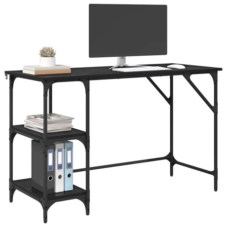 vidaXL Bureau Zwart Eiken 120 x 50 x 75 cm Bewerkt hout afbeelding3 - 1