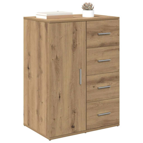 vidaXL Dressoir met lade Artisan Eiken 59 x 39 x 80 cm Bewerkt hout afbeelding3 - 1