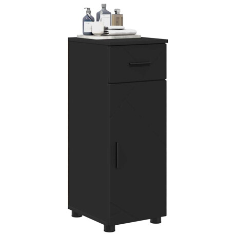 vidaXL Badkamer Kast met lade Zwart 30 x 35 x 80 cm Bewerkt hout afbeelding3 - 1