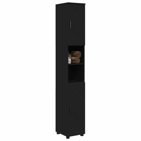 vidaXL Hoge badkamerkast Zwart 30 x 35 x 192 cm Bewerkt hout afbeelding3 - 1