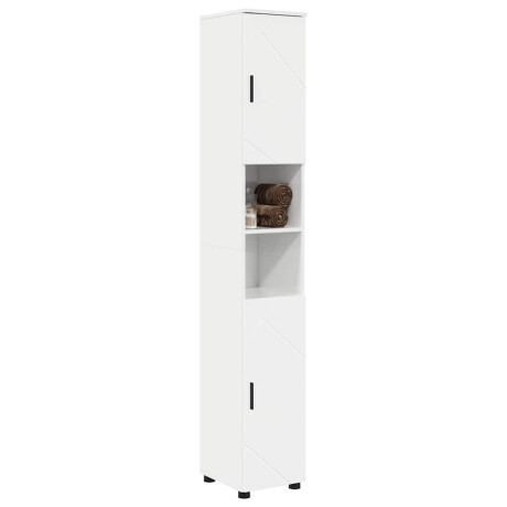 vidaXL Hoge badkamerkast Hoogglans wit 30 x 35 x 192 cm Bewerkt hout afbeelding3 - 1