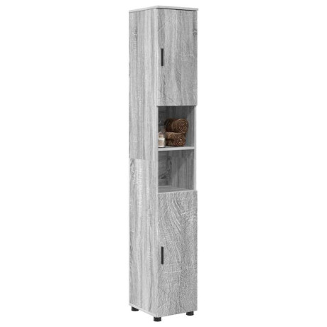 vidaXL Hoge badkamerkast Grijs sonoma 30 x 35 x 192 cm Bewerkt hout afbeelding3 - 1