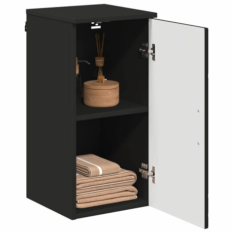 vidaXL Badkamer Kast Zwart 30 x 31,5 x 61 cm Bewerkt hout & Metaal afbeelding3 - 1