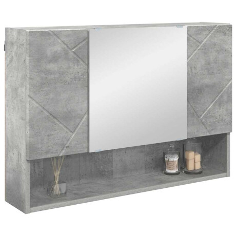 vidaXL Badkamer spiegelkast Betongrijs 80 x 17 x 55 cm Bewerkt hout afbeelding3 - 1