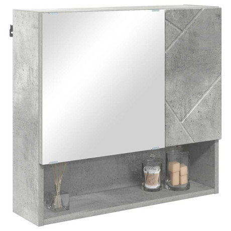 vidaXL Spiegelkast met plank Betongrijs 59 x 17 x 55 cm Bewerkt hout afbeelding3 - 1