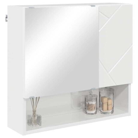 vidaXL Spiegelkast Hoogglans wit 59 x 17 x 55 cm Bewerkt hout afbeelding3 - 1