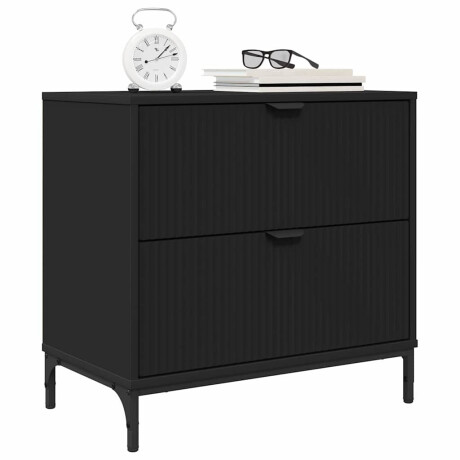vidaXL Nachtkastje met lade Zwart 63.5 x 36 x 61 cm Bewerkt hout afbeelding3 - 1